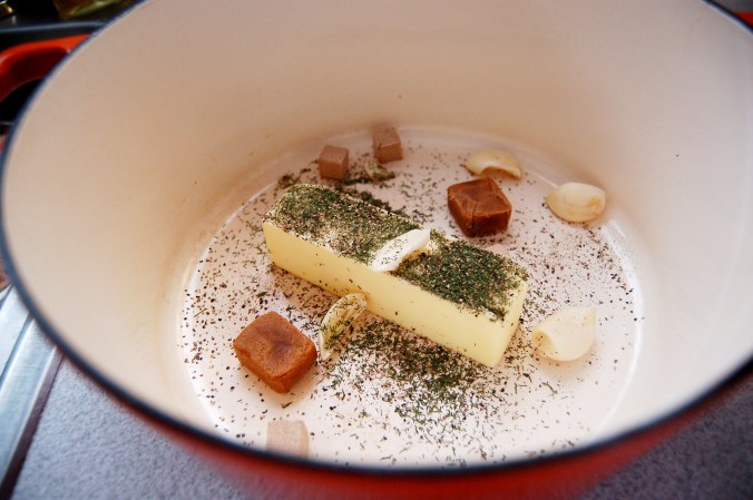 Throw all ingredients (minus salt) into the pot